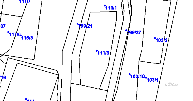 Parcela st. 111/3 v KÚ Maršov u Krupky, Katastrální mapa