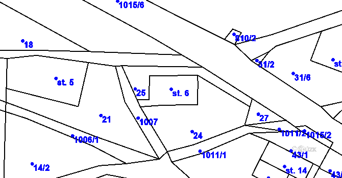 Parcela st. 6 v KÚ Horní Krupka, Katastrální mapa