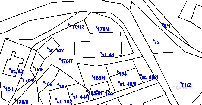 Parcela st. 41 v KÚ Horní Krupka, Katastrální mapa