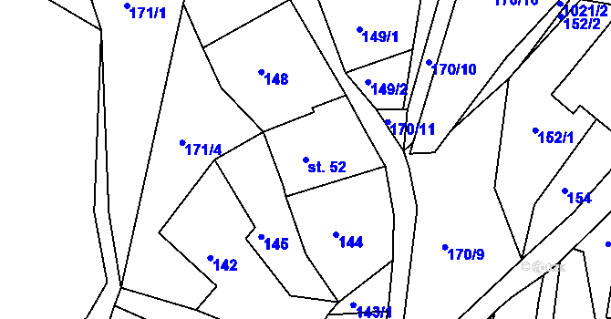 Parcela st. 52 v KÚ Horní Krupka, Katastrální mapa