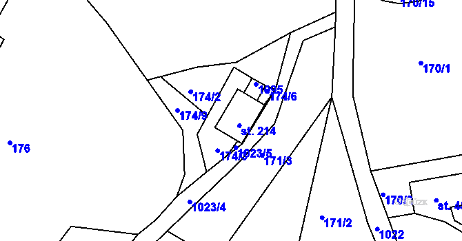 Parcela st. 122 v KÚ Horní Krupka, Katastrální mapa