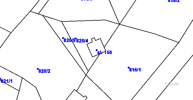 Parcela st. 156 v KÚ Horní Krupka, Katastrální mapa