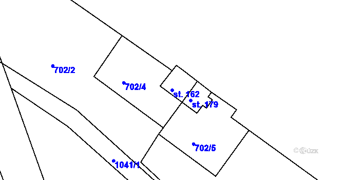 Parcela st. 162 v KÚ Horní Krupka, Katastrální mapa