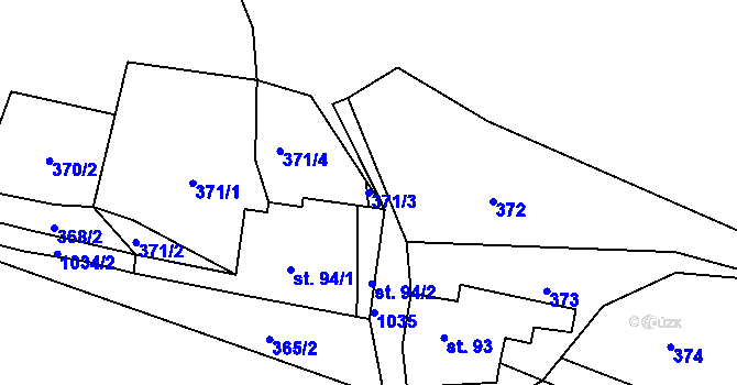 Parcela st. 371/3 v KÚ Horní Krupka, Katastrální mapa