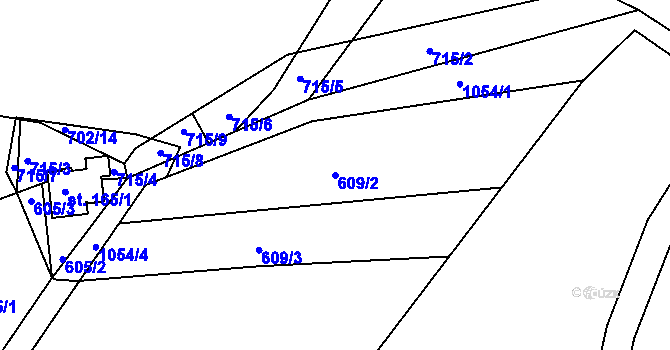 Parcela st. 609/2 v KÚ Horní Krupka, Katastrální mapa