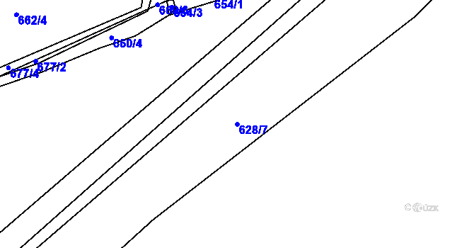 Parcela st. 628/7 v KÚ Horní Krupka, Katastrální mapa