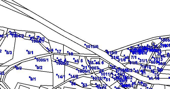 Parcela st. 1015/6 v KÚ Horní Krupka, Katastrální mapa