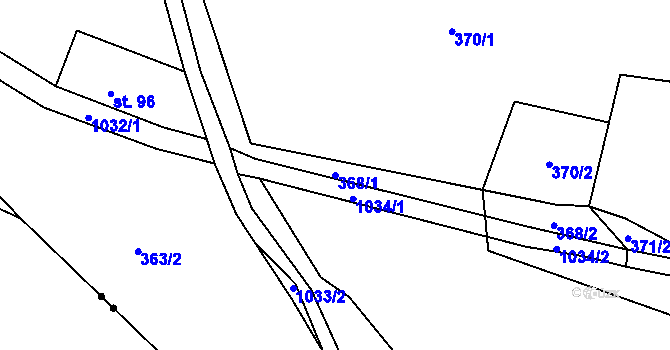Parcela st. 368/1 v KÚ Horní Krupka, Katastrální mapa