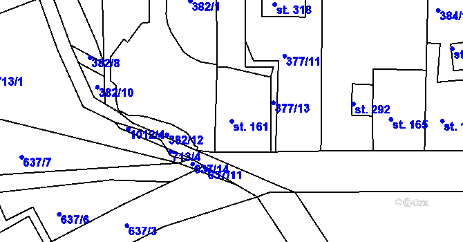 Parcela st. 161 v KÚ Vrchoslav, Katastrální mapa