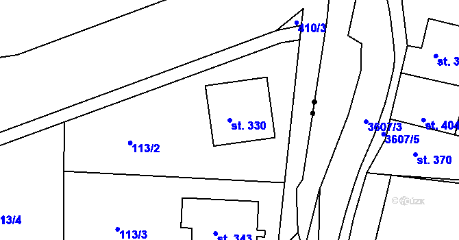 Parcela st. 330 v KÚ Vrchoslav, Katastrální mapa