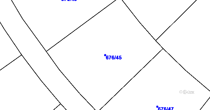 Parcela st. 676/45 v KÚ Vrchoslav, Katastrální mapa