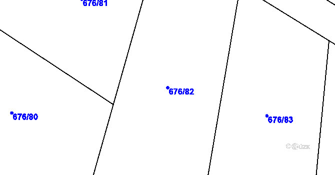 Parcela st. 676/82 v KÚ Vrchoslav, Katastrální mapa