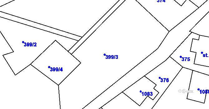 Parcela st. 399/3 v KÚ Fojtovice u Krupky, Katastrální mapa