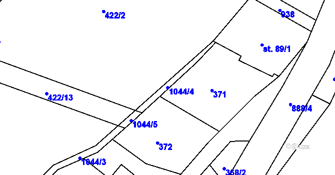 Parcela st. 1044/4 v KÚ Fojtovice u Krupky, Katastrální mapa