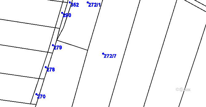 Parcela st. 272/7 v KÚ Krusičany, Katastrální mapa