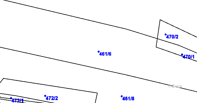 Parcela st. 461/6 v KÚ Krusičany, Katastrální mapa
