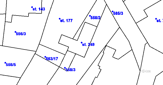 Parcela st. 249 v KÚ Krušovice, Katastrální mapa