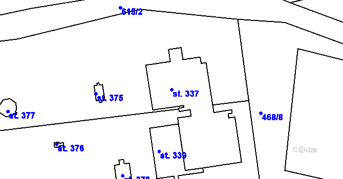 Parcela st. 337 v KÚ Krušovice, Katastrální mapa