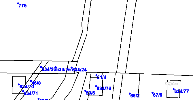 Parcela st. 51 v KÚ Krušovice, Katastrální mapa