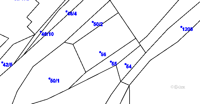 Parcela st. 56 v KÚ Krušovice, Katastrální mapa