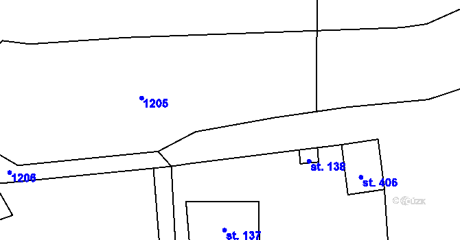 Parcela st. 67/2 v KÚ Krušovice, Katastrální mapa