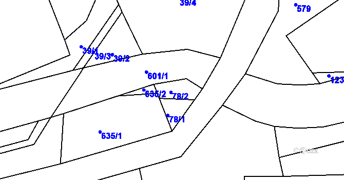 Parcela st. 78 v KÚ Krušovice, Katastrální mapa