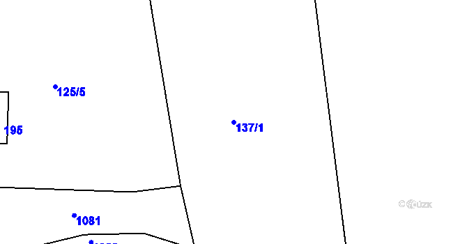 Parcela st. 137/1 v KÚ Krušovice, Katastrální mapa