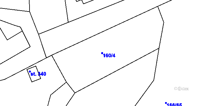 Parcela st. 160/4 v KÚ Krušovice, Katastrální mapa