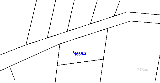 Parcela st. 166/63 v KÚ Krušovice, Katastrální mapa