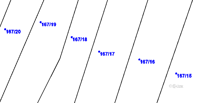 Parcela st. 167/17 v KÚ Krušovice, Katastrální mapa