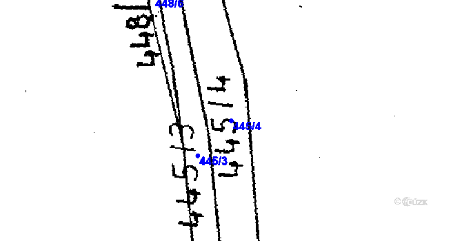 Parcela st. 445/4 v KÚ Krušovice, Katastrální mapa
