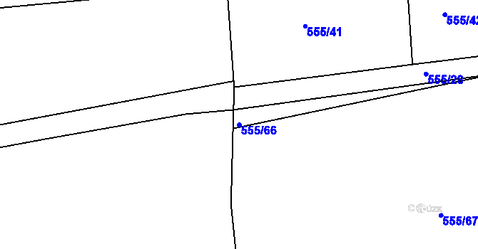 Parcela st. 555/66 v KÚ Krušovice, Katastrální mapa