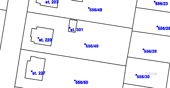 Parcela st. 556/49 v KÚ Krušovice, Katastrální mapa