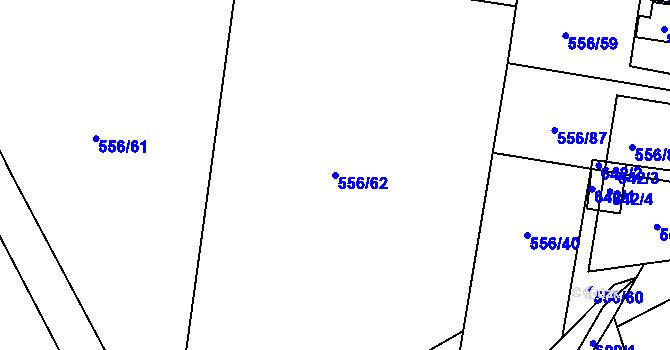 Parcela st. 556/62 v KÚ Krušovice, Katastrální mapa
