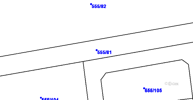 Parcela st. 555/81 v KÚ Krušovice, Katastrální mapa