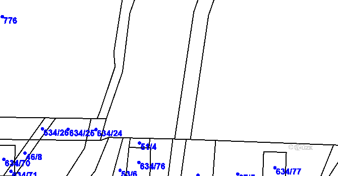 Parcela st. 52/1 v KÚ Krušovice, Katastrální mapa