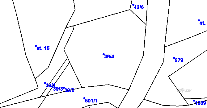 Parcela st. 39/4 v KÚ Krušovice, Katastrální mapa