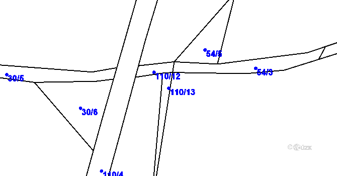 Parcela st. 110/13 v KÚ Kružberk, Katastrální mapa