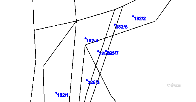 Parcela st. 225/10 v KÚ Kružberk, Katastrální mapa
