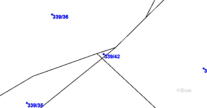 Parcela st. 339/42 v KÚ Kružberk, Katastrální mapa