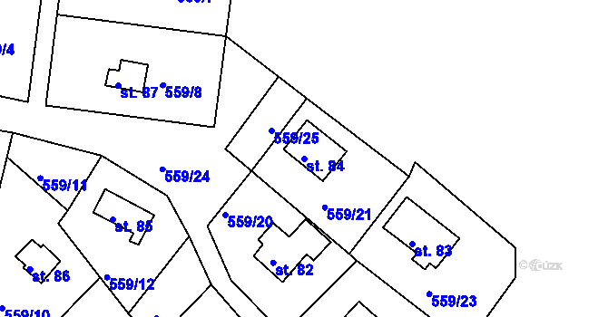 Parcela st. 84 v KÚ Kružberk, Katastrální mapa