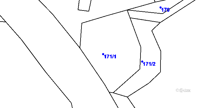 Parcela st. 171/1 v KÚ Kružberk, Katastrální mapa