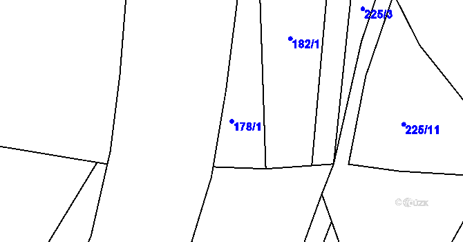 Parcela st. 178/1 v KÚ Kružberk, Katastrální mapa