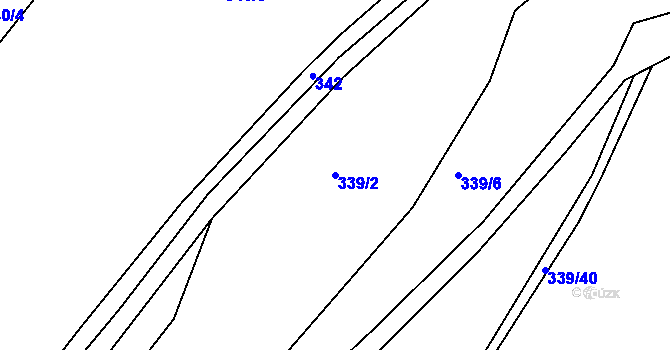 Parcela st. 339/2 v KÚ Kružberk, Katastrální mapa