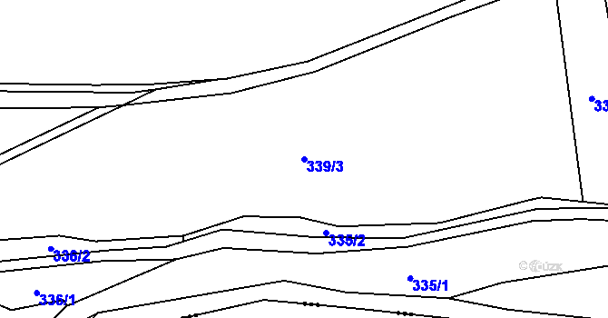 Parcela st. 339/3 v KÚ Kružberk, Katastrální mapa