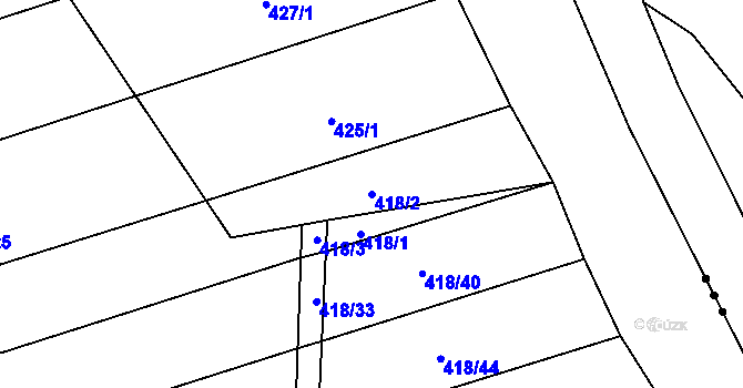 Parcela st. 418/2 v KÚ Kružberk, Katastrální mapa