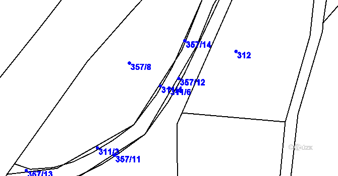 Parcela st. 311/6 v KÚ Kružberk, Katastrální mapa