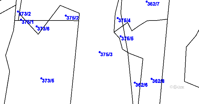 Parcela st. 375/3 v KÚ Staré Lublice, Katastrální mapa
