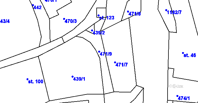 Parcela st. 471/9 v KÚ Staré Lublice, Katastrální mapa