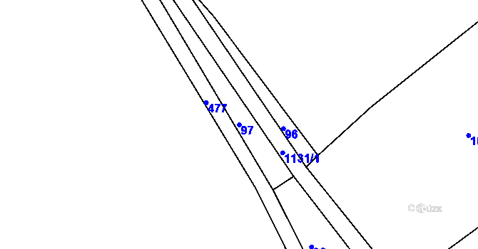 Parcela st. 97 v KÚ Staré Těchanovice, Katastrální mapa